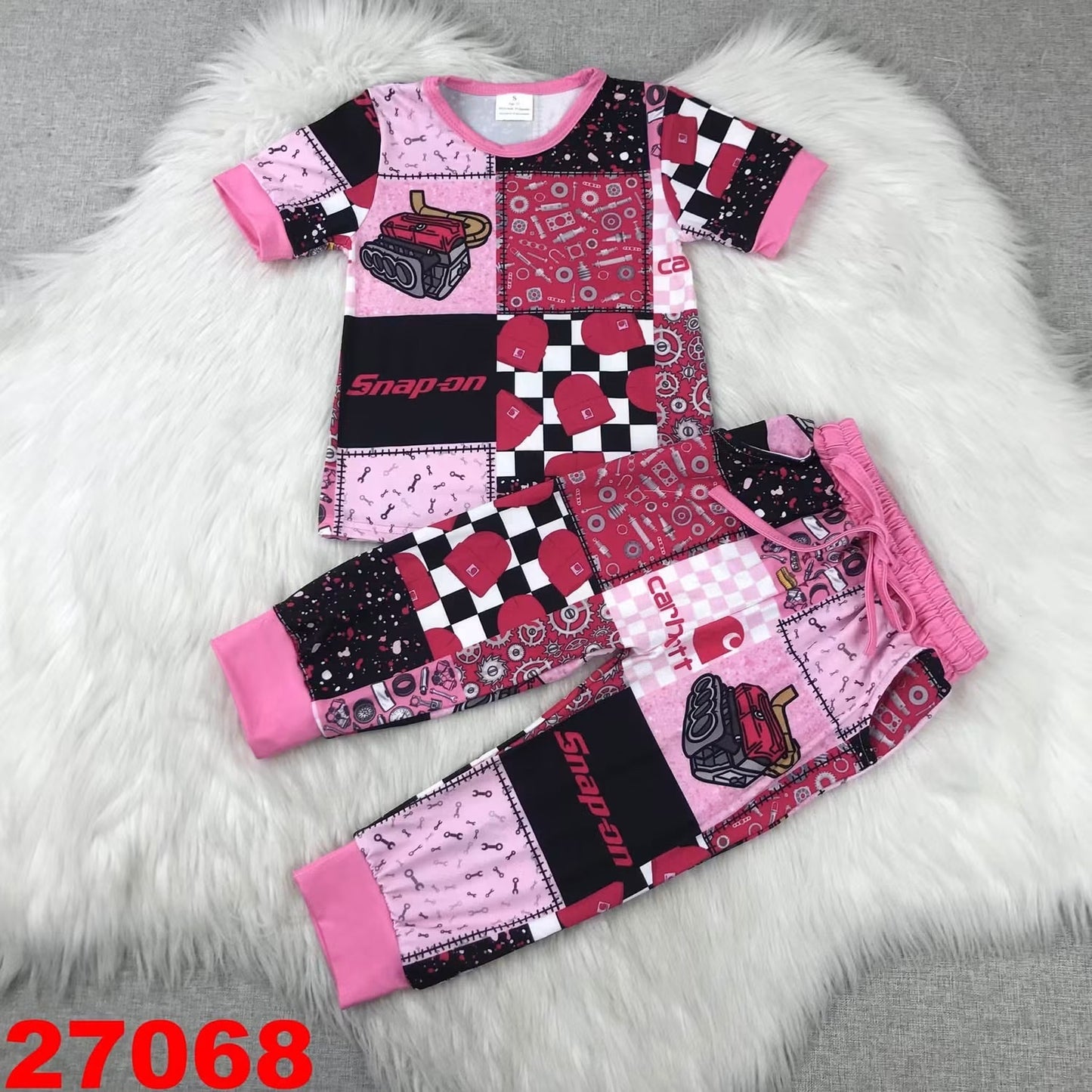 Snap on pink set