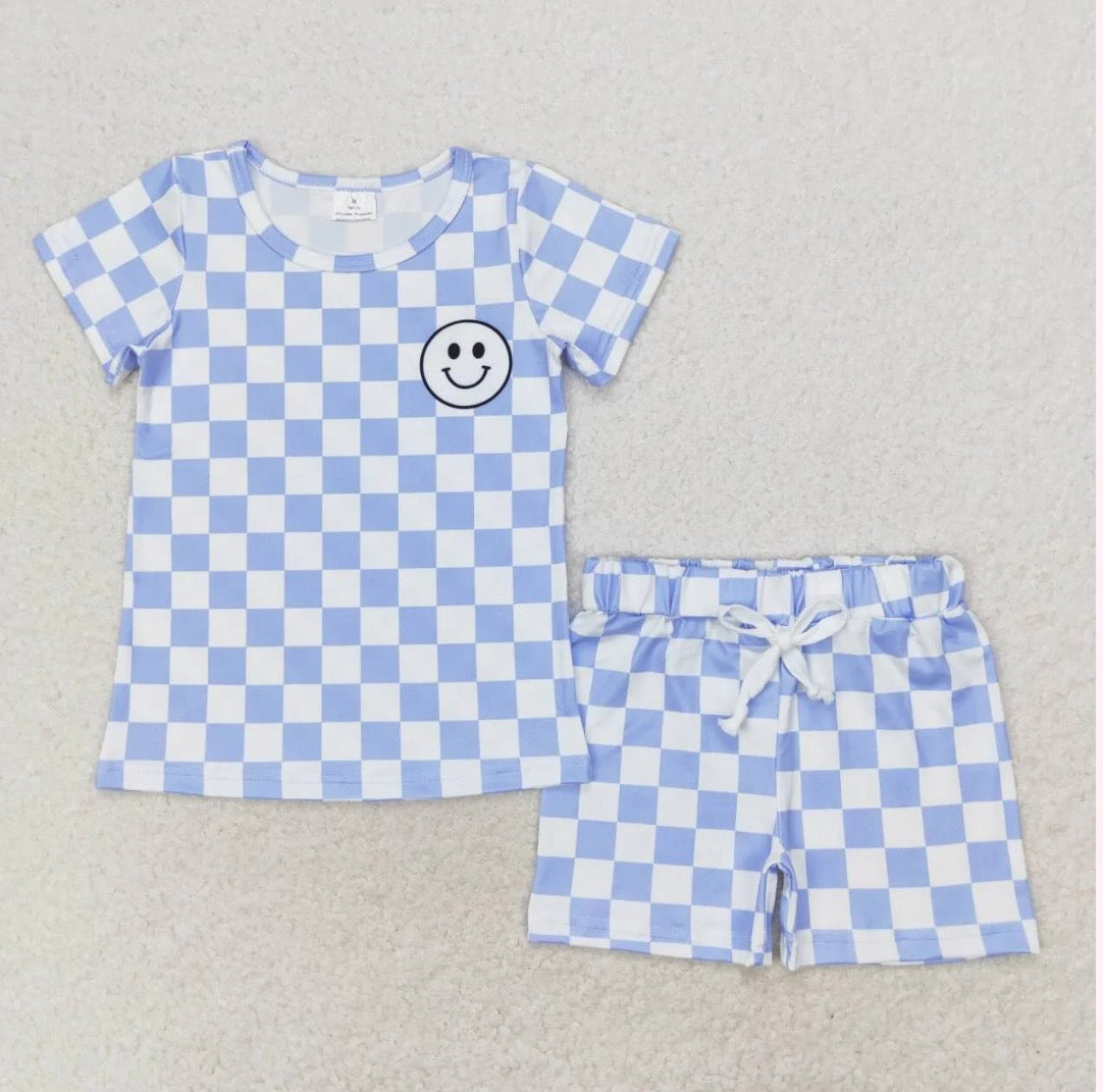 Blue plaid smiley