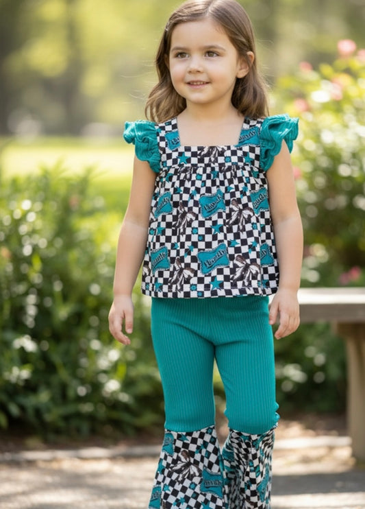 Howdy concho & checkered print set