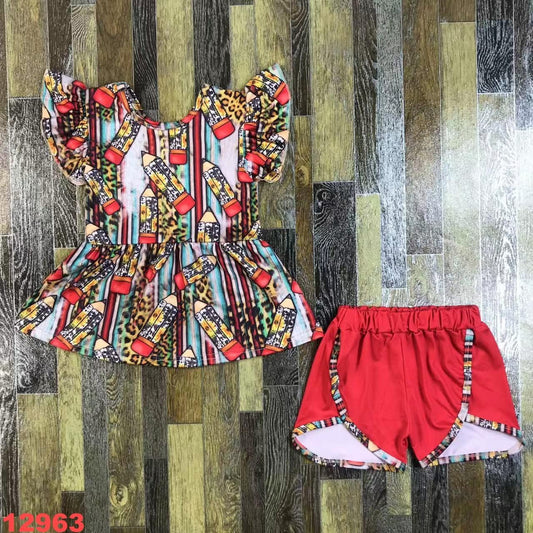 Leopard pencil set