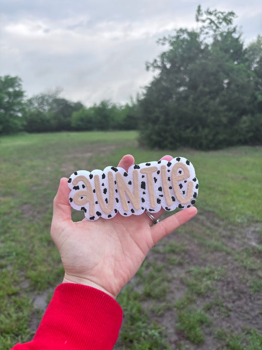 Cow print auntie