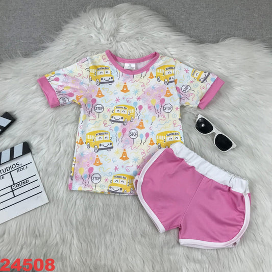 School bus pink set