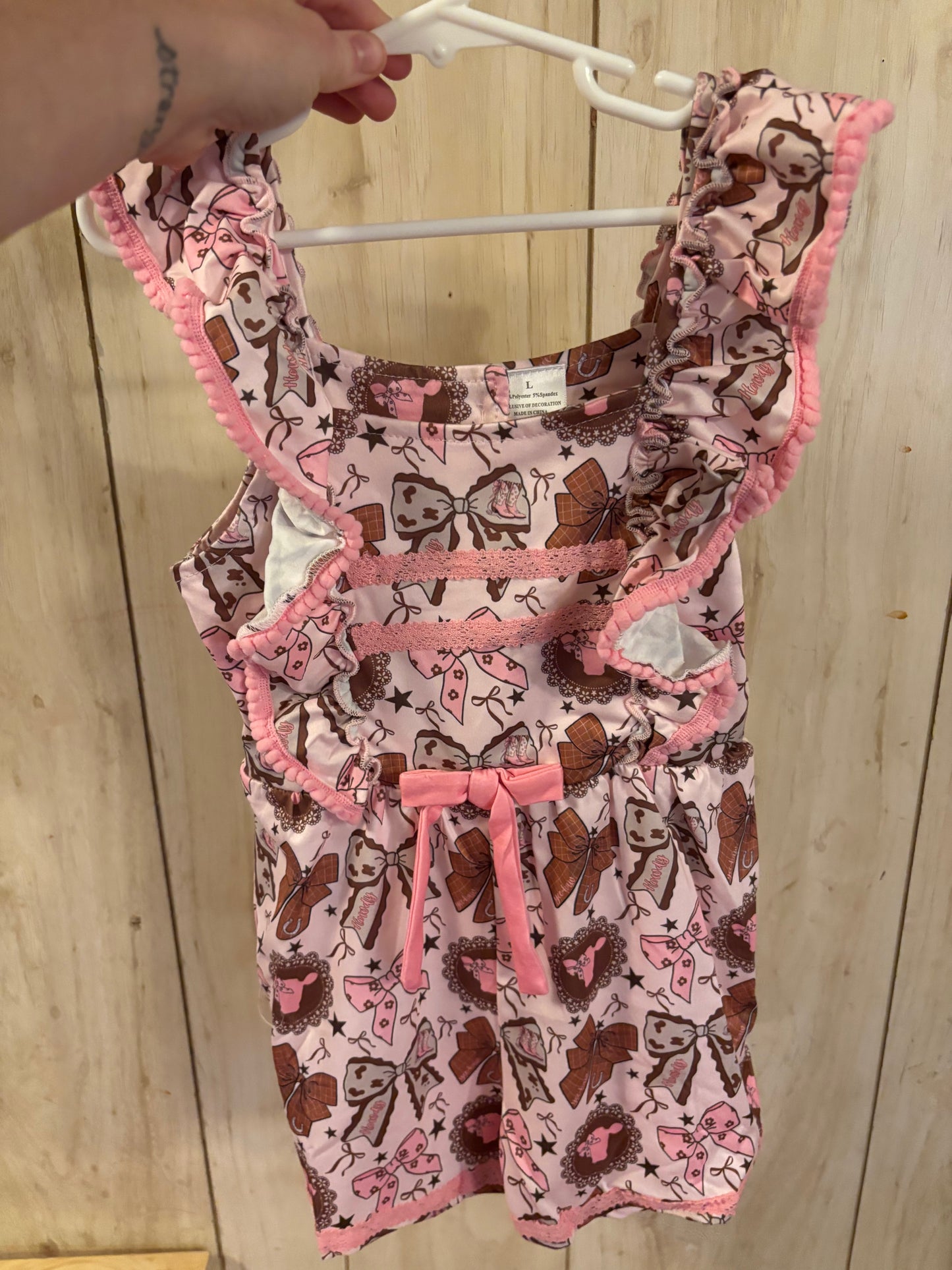 Western bow romper